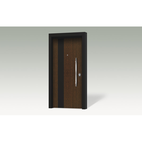 Θωρακισμένη πόρτα με επένδυση αλουμινίου BO 01KB Δίχρωμη