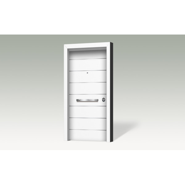 Θωρακισμένη πόρτα με επένδυση αλουμινίου AL 00R INOX