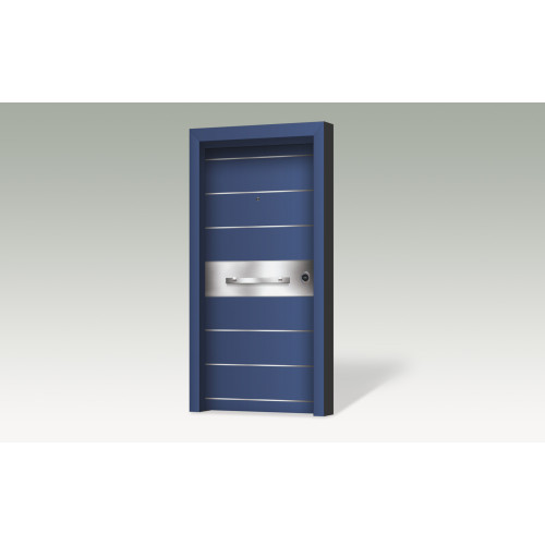 Θωρακισμένη πόρτα με επένδυση αλουμινίου AL 01R INOX