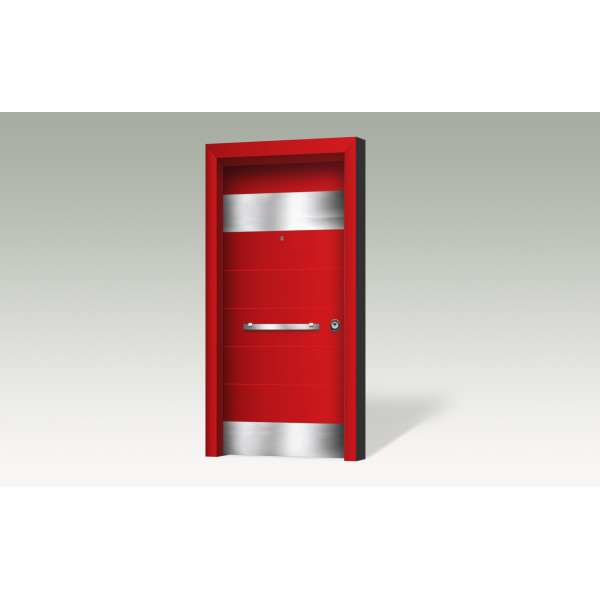 Θωρακισμένη πόρτα με επένδυση αλουμινίου AL 02R